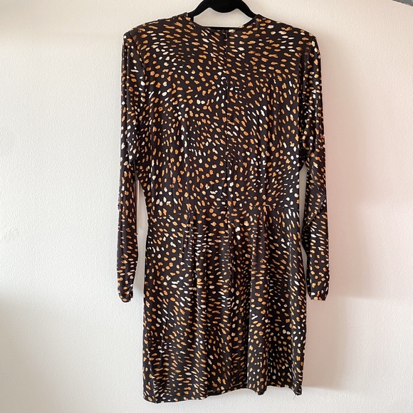 AQUA Animal Print Body-con Wrap Mini Dress NWT - Picture 2 of 5